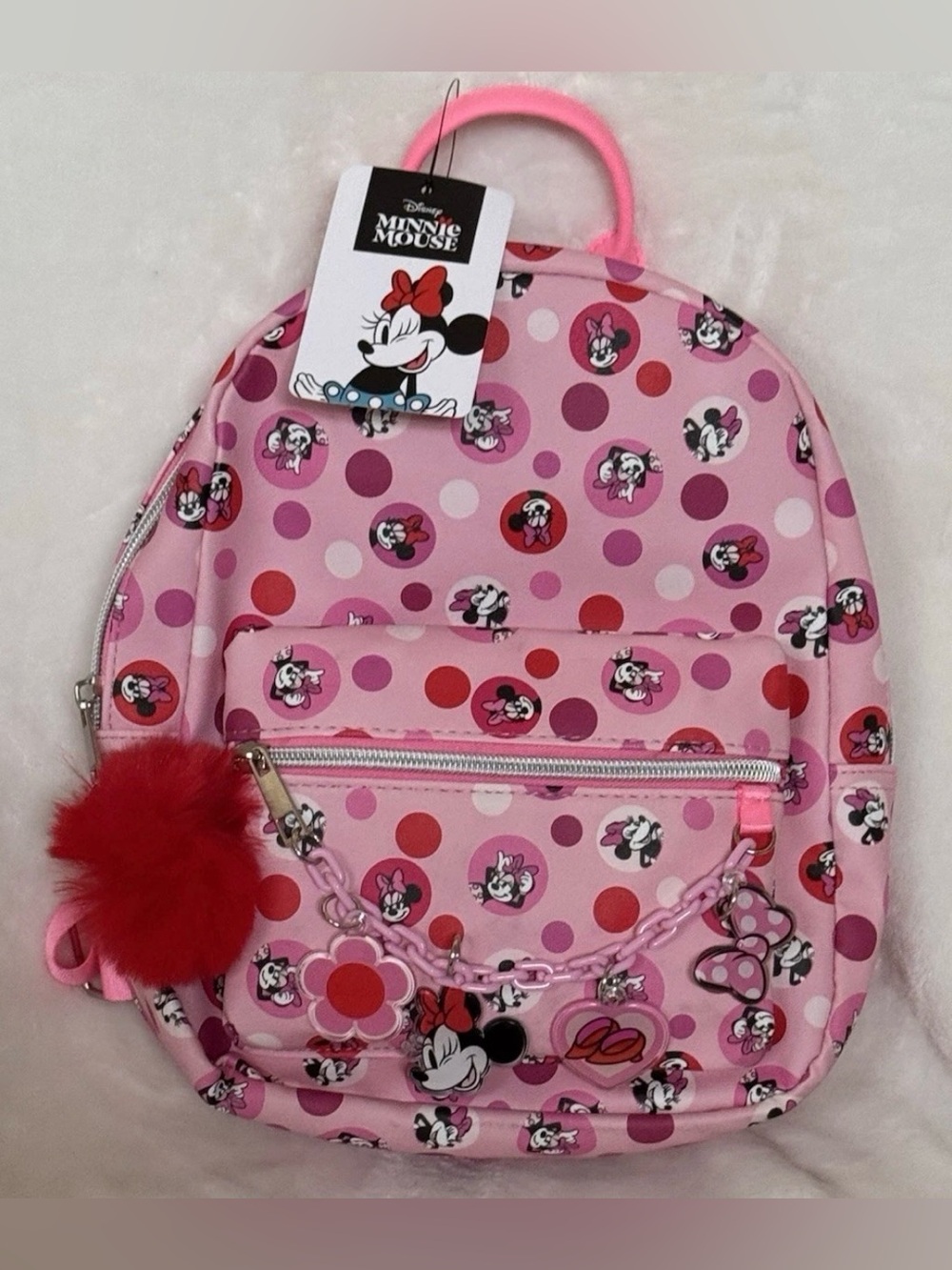 Disney Retro Minnie Mouse Faux Pebbled Leather Mini Backpack